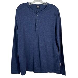 Patagonia Mens Organic Cotton Long Sleeve Navy Blue Henley T-Shirt Medium M